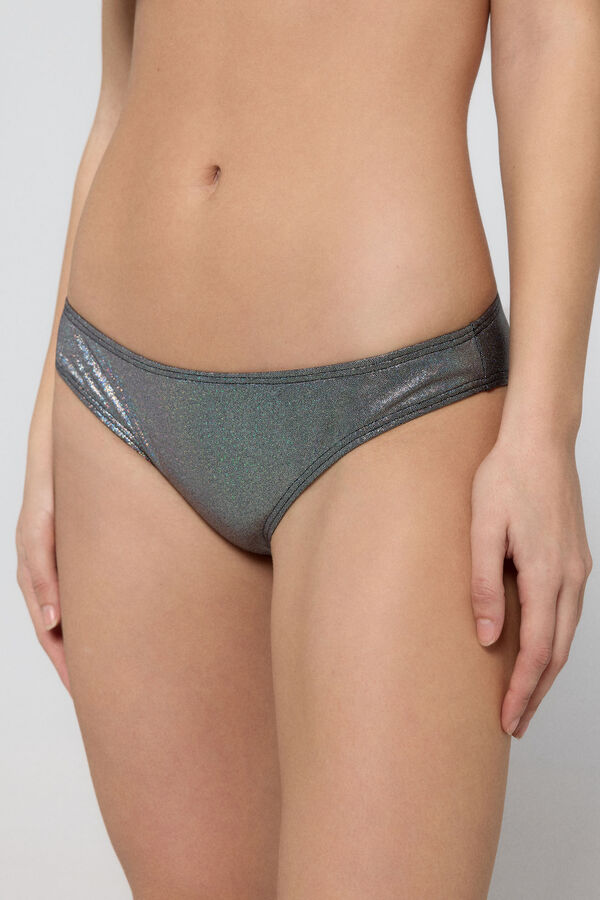Pieces Calcinha de biquíni com glitter preto