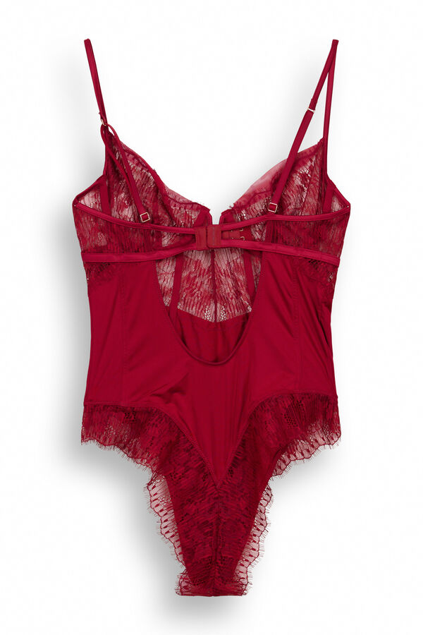 Women'secret Body brasile&ntilde;o microfibra y encaje burdeos burdeos