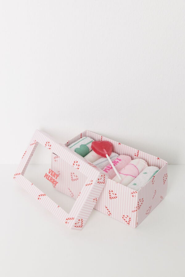 Women'secret Pack de 6 meias altas "Very Merry" estampado