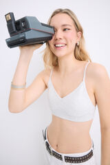 HI&BYE Suti&atilde; top enchimento cinza com copas remov&iacute;veis cinzento