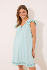 Women'secret Camis&oacute;n corto 100% algod&oacute;n verde flores verde