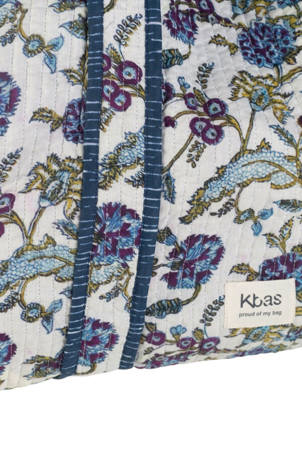 Kbas Bolsa de flores de algod&atilde;o azul