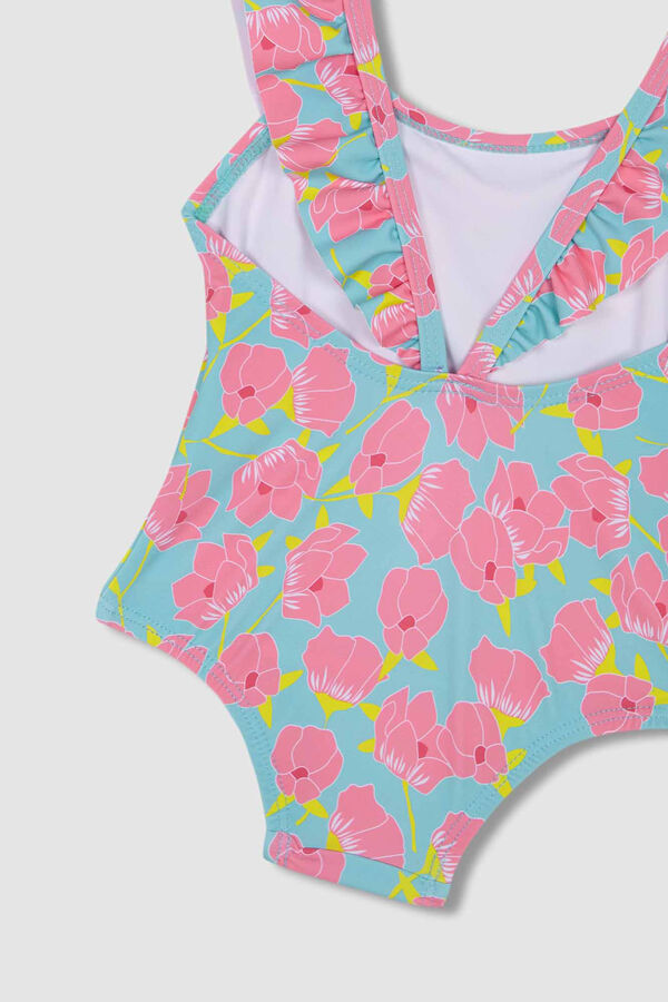 Gocco Fato de banho com estampado floral azul-claro azul