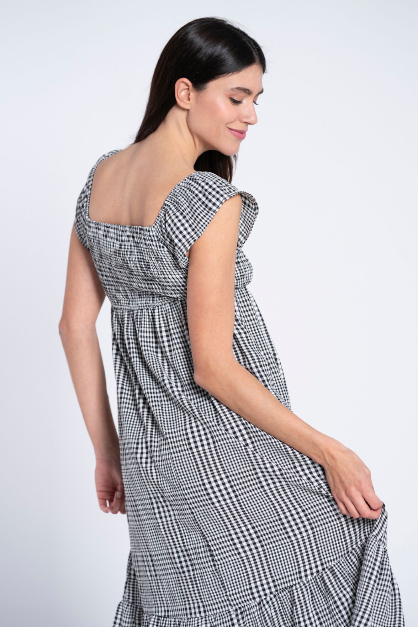 Ohma! Vestido vichy con smock en el pecho