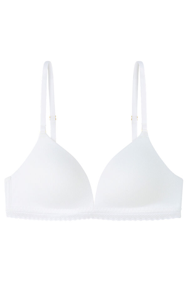 Women'secret CHARMING Soutien triangular de algod&atilde;o enchimento em marfim bege