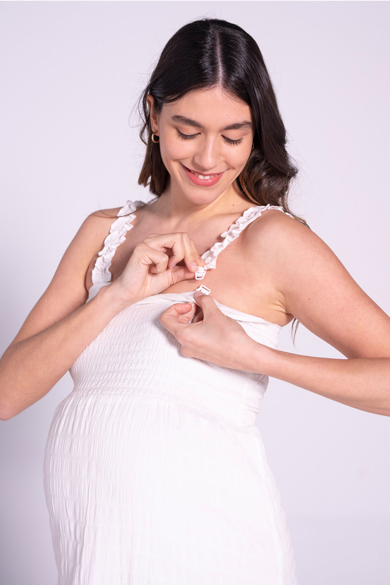 Ohma! Maxivestido de lactancia con frunces
