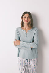 Women'secret Camiseta manga larga 100% algod&oacute;n verde verde