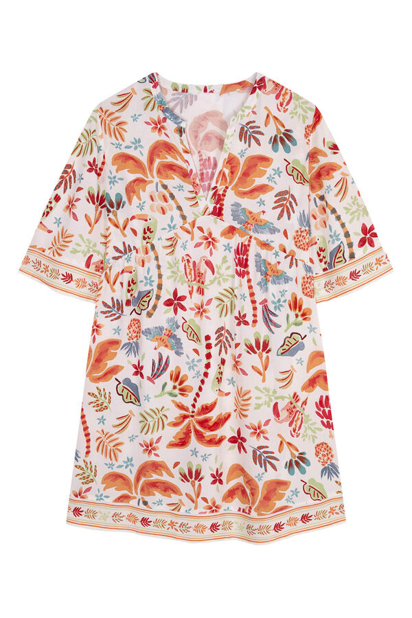 Women'secret Vestido camisola viscosa tropical estampado