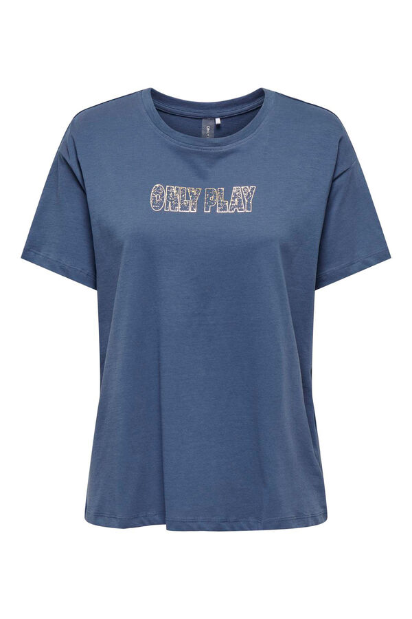 Camiseta fluida blanca en algodón orgánico, con print delantero