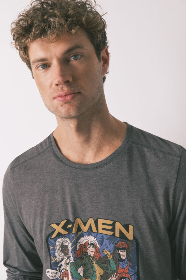Women'secret Pijama comprido masculino algod&atilde;o X Men cinzento