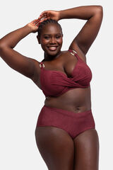 Dorina Calcinha alta vermelha estampado