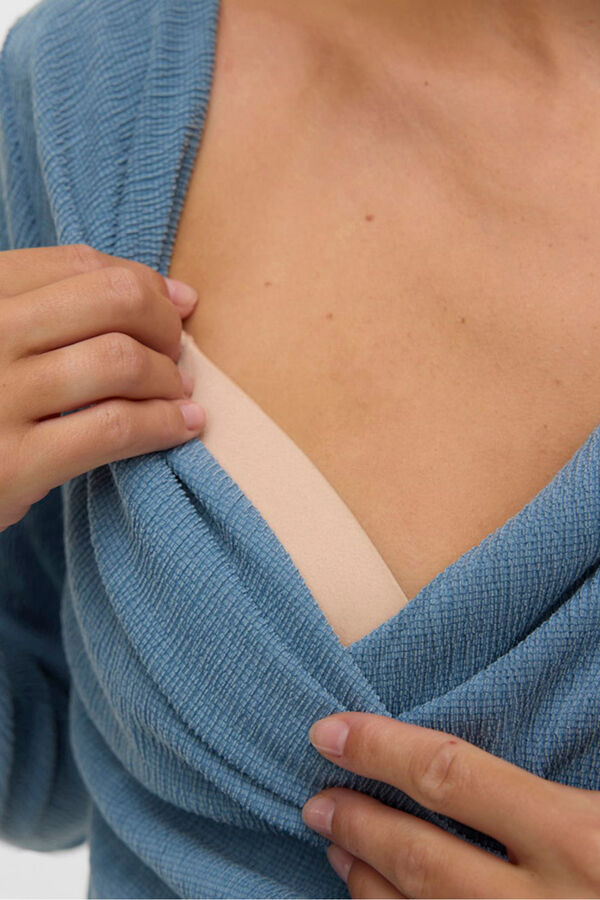 Mamalicious Top manga larga maternity y lactancia  azul