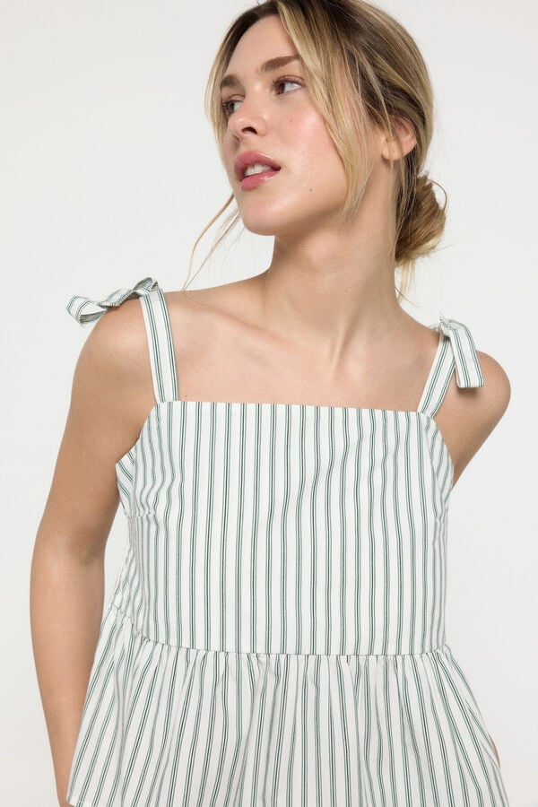 Pieces Top de rayas blanco