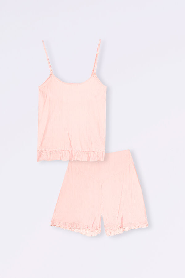 Ohma! Pack pijama de amamentação às riscas de malha rosa