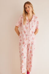 Women'secret Pijama camisero 100% algod&oacute;n Osos Amorosos rosa