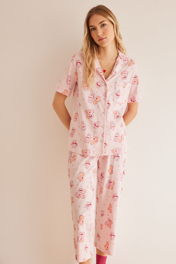 Women'secret Pijama camisero 100% algod&oacute;n Osos Amorosos rosa