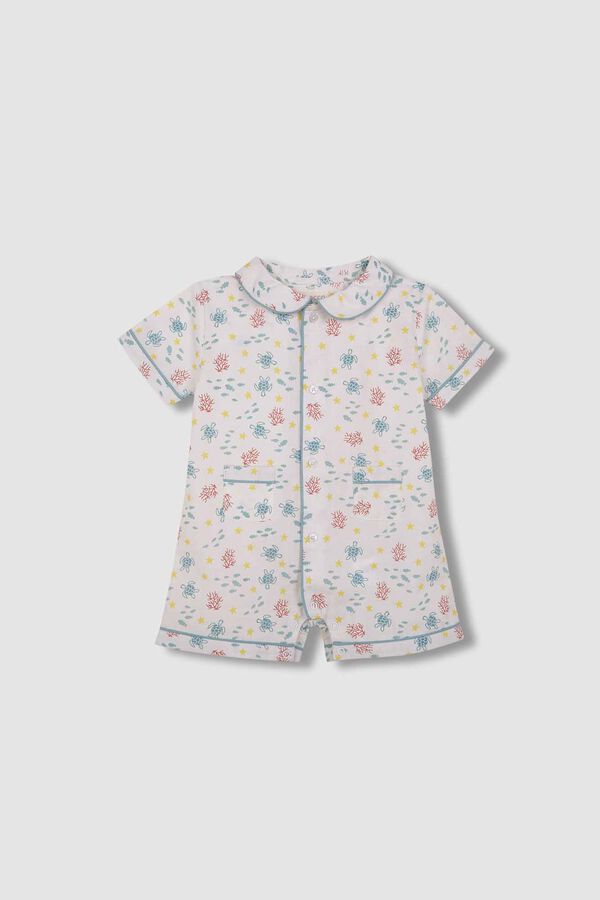 Gocco Pijama estampado fondo marino blanco blanco