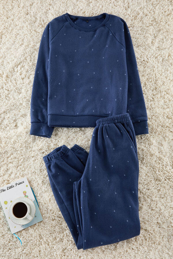 Trendyol Conjunto pijama polar azul lunares&nbsp; azul