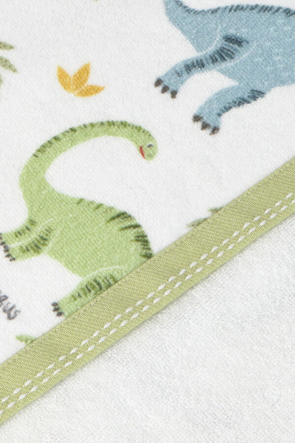 Textura Toalha capuz dinossauros branco