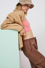 HI&BYE Crop top tirante doble seamless rosa rosa