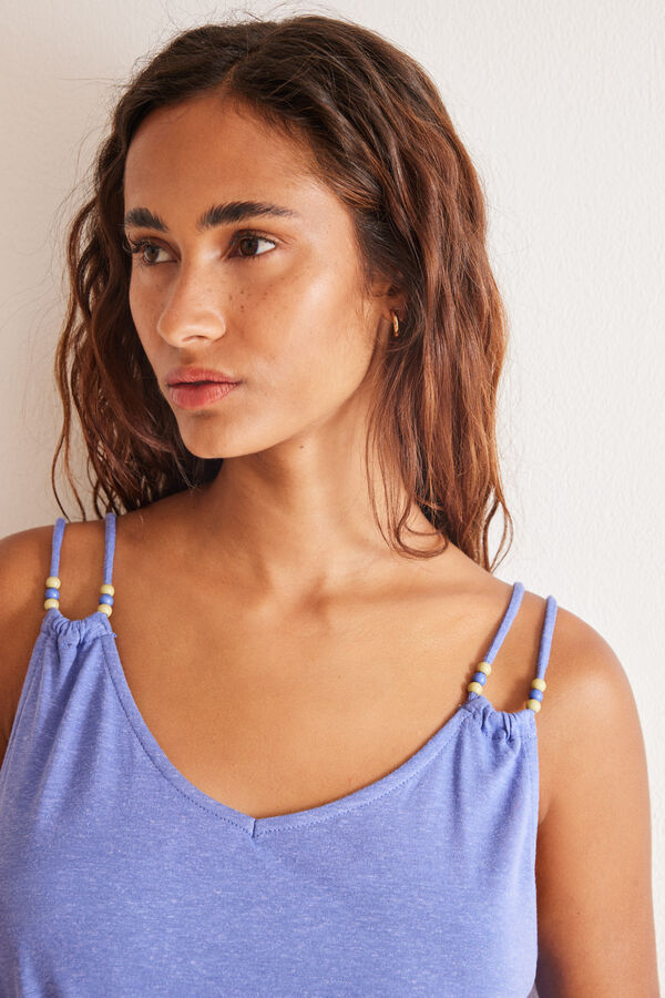 Women'secret Camiseta azul tirantes  estampado