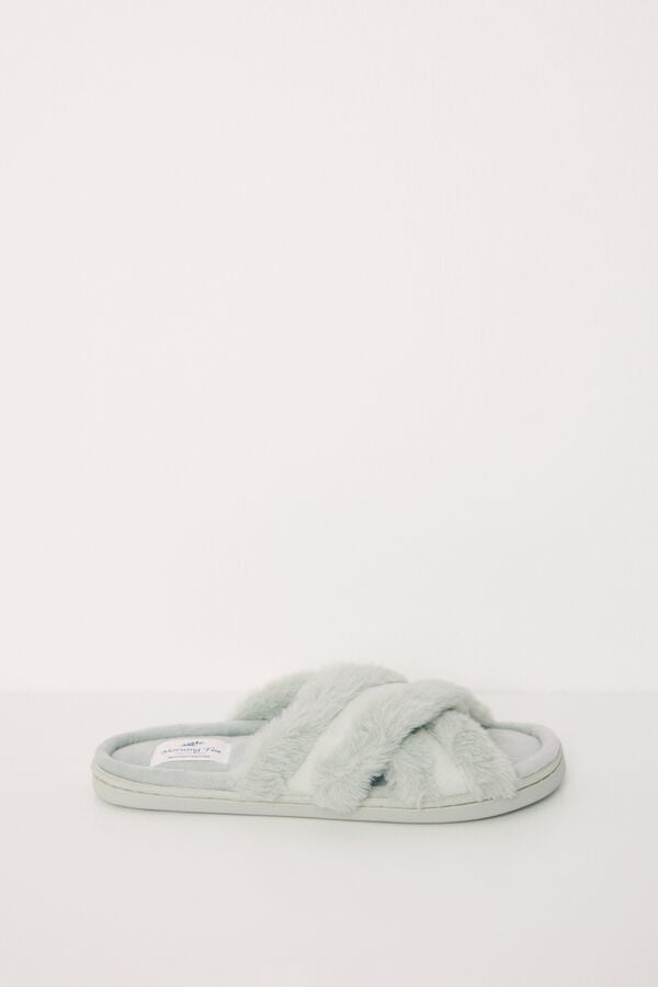 Women'secret Zapatillas casa acolchadas verde verde