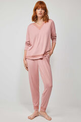 Gisela Pijama tejido punto de viscosa rosa