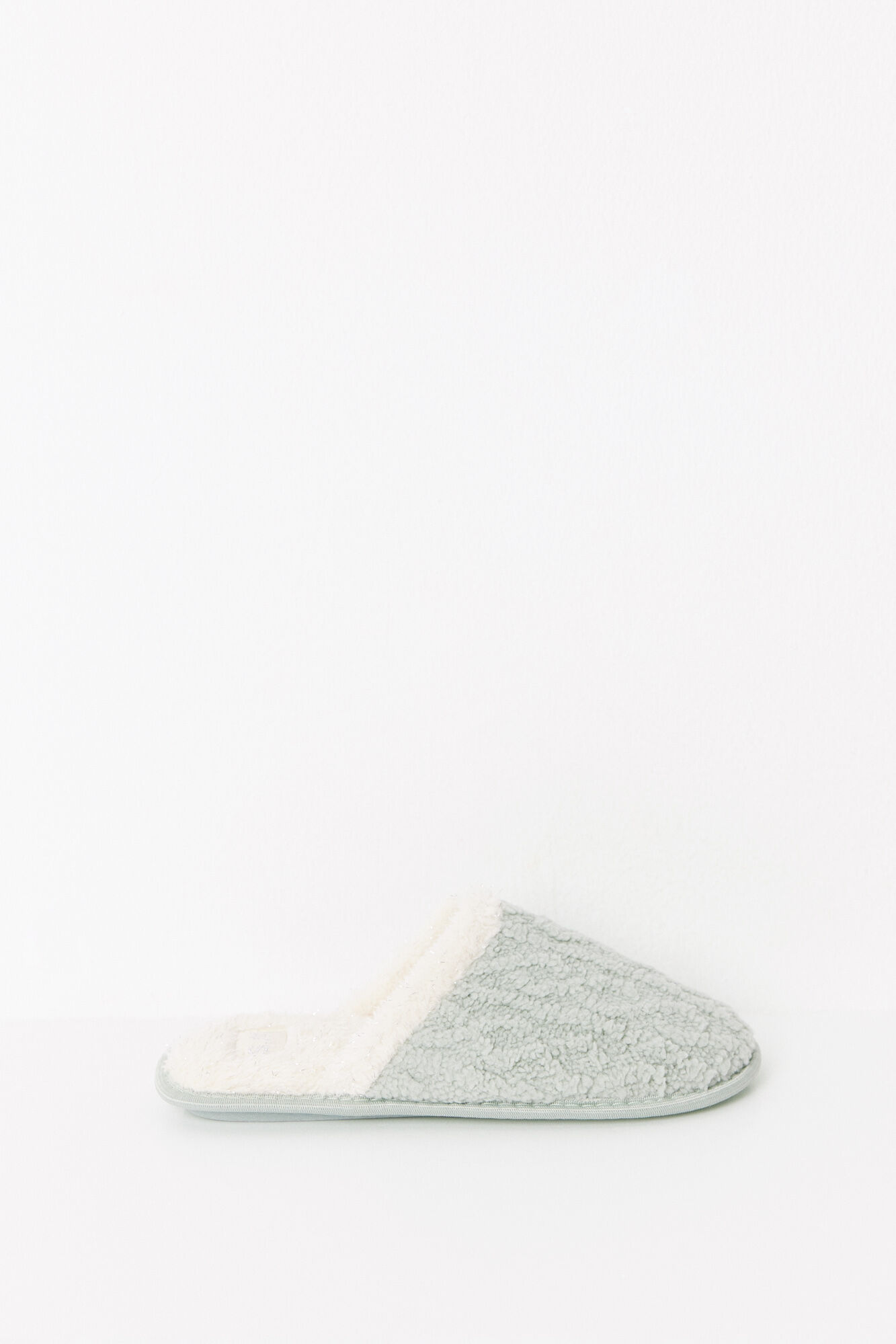 Women'secret Chinelos de tecido de pele verde