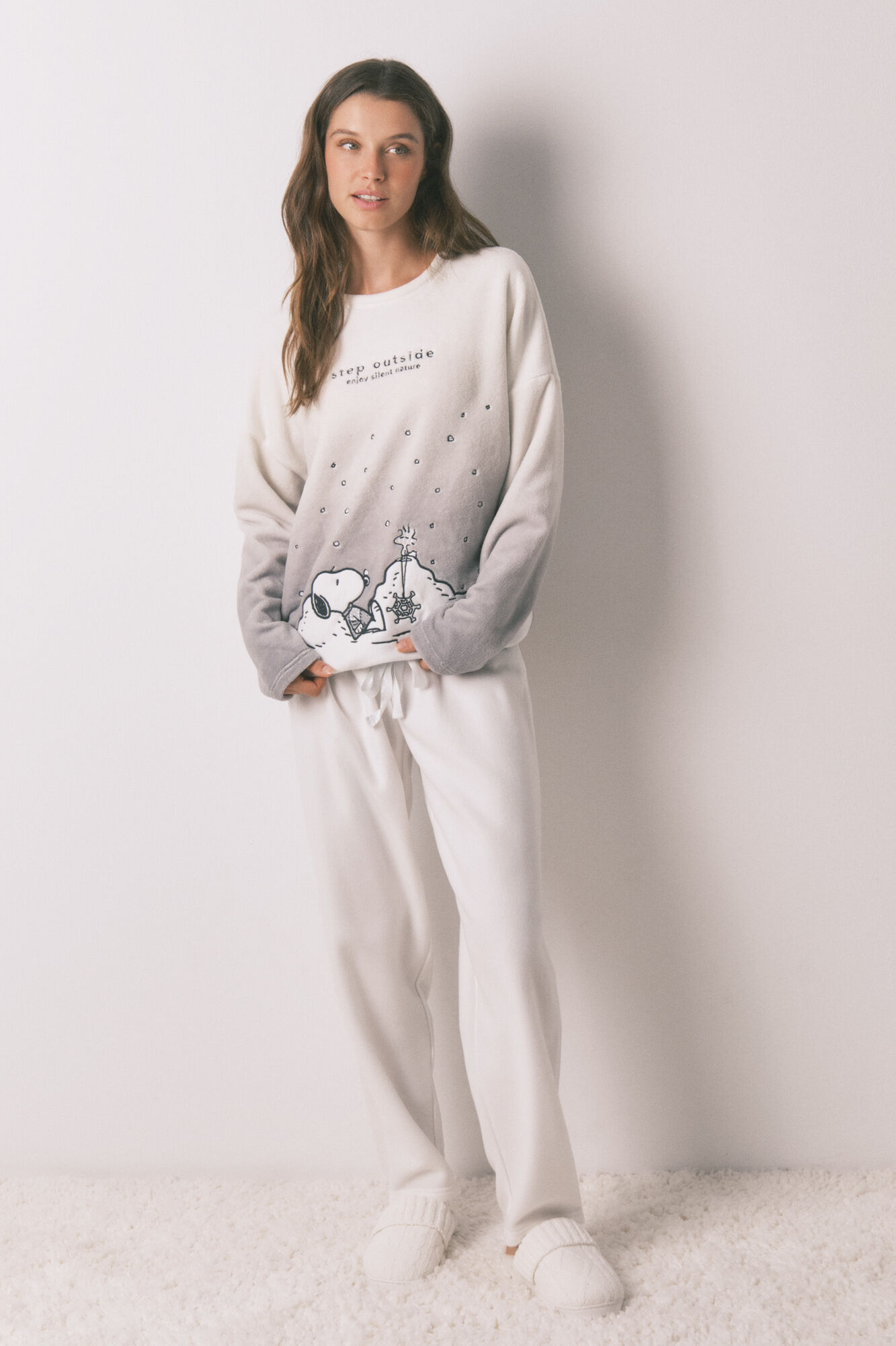 Women'secret Pijama largo polar suave Snoopy
