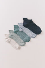 Women'secret Pacote com 5 meias azuis curtas  estampado