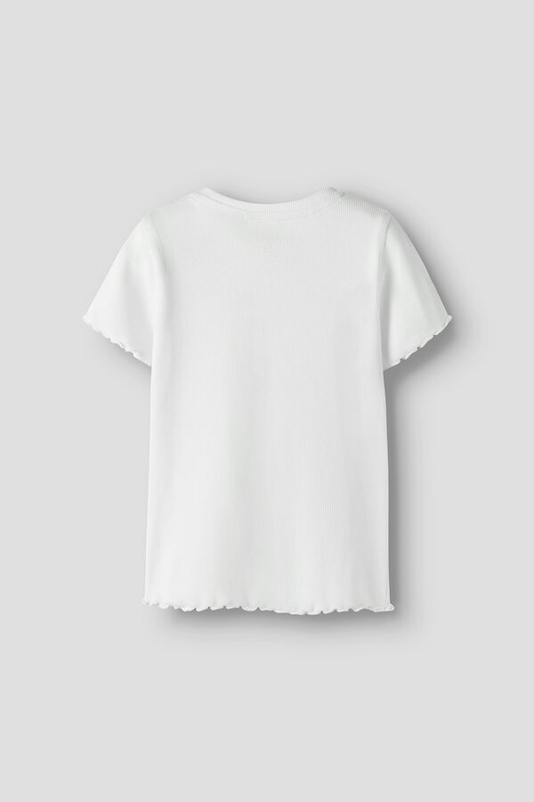 Name it T-shirt manga curta em canelado para menina branco