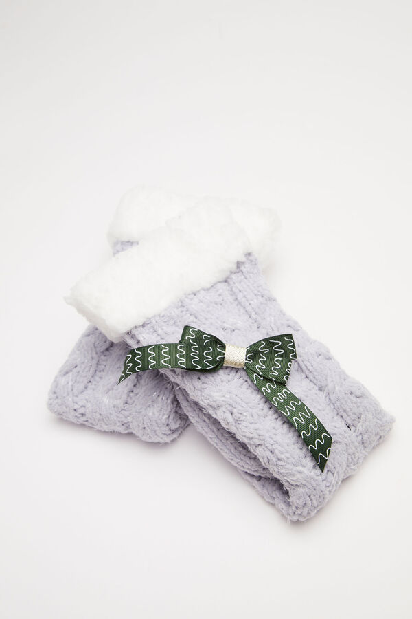 Women'secret Calcetines punto pelo gris azul