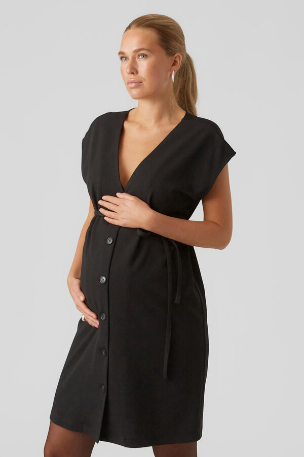 Mamalicious Vestido curto estilo blazer maternity  preto