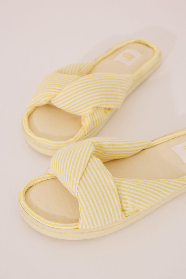 Women'secret Zapatillas casa seersucker amarillo amarillo