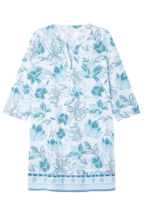 Women'secret Camisola viscosa flores verdes blanco