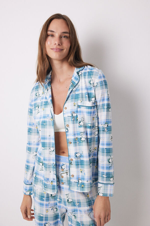 Women'secret Pijama camiseiro 100% algod&atilde;o Snoopy verde