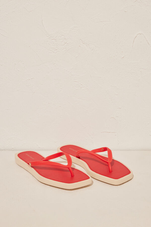 Women'secret Chanclas rojas 100% mojables rojo