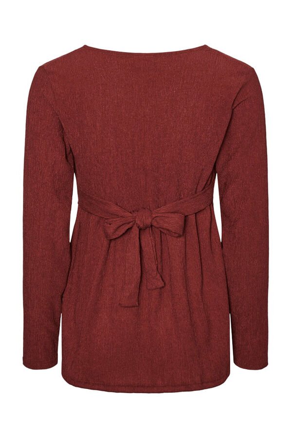 Mamalicious Top manga larga maternity y lactancia  marr&oacute;n