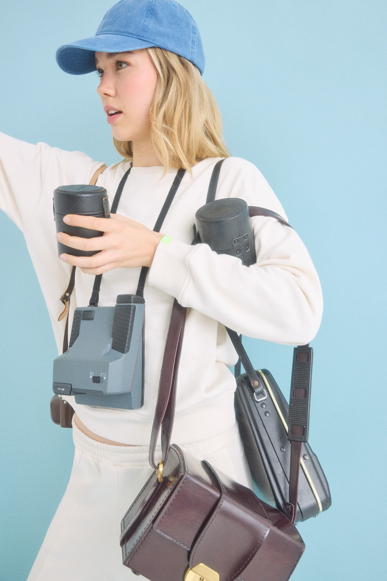 HI&BYE Sweatshirt de pel&uacute;cia em algod&atilde;o marfim