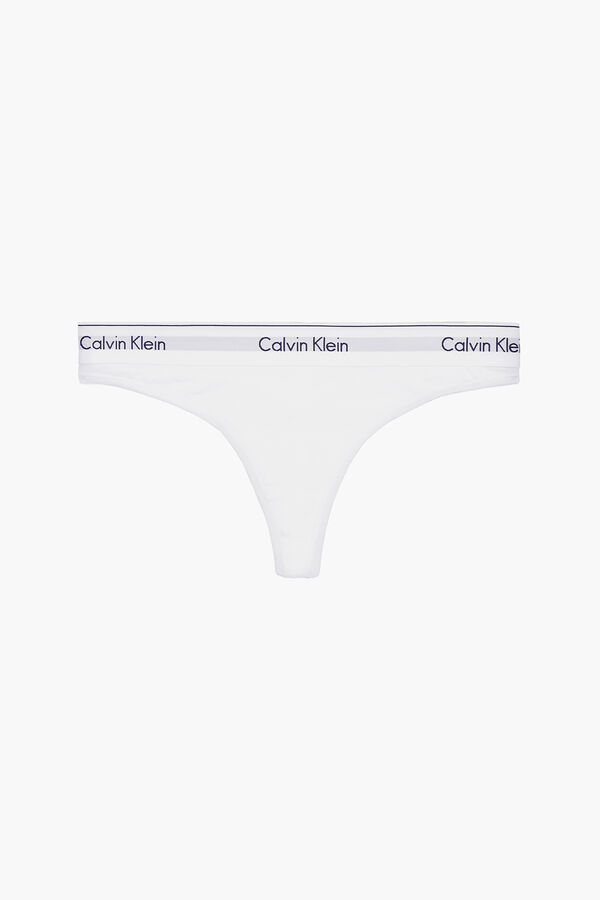 Calvin Klein Tanga c&oacute;s el&aacute;stico Modern Cotton branco