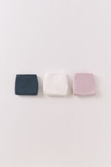 Women'secret Pacote de 3 tangas de algod&atilde;o com logo branco