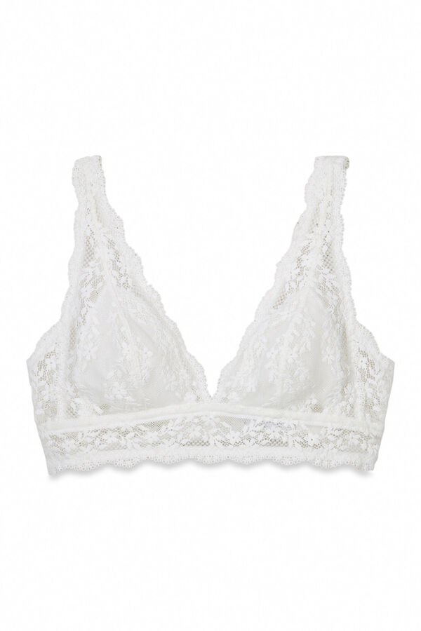 Women'secret LOVELY Sujetador triangular halter encaje relleno marfil marfil