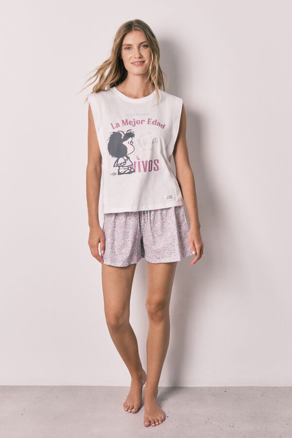 Women'secret Pijama curto em algod&atilde;o Mafalda estampado