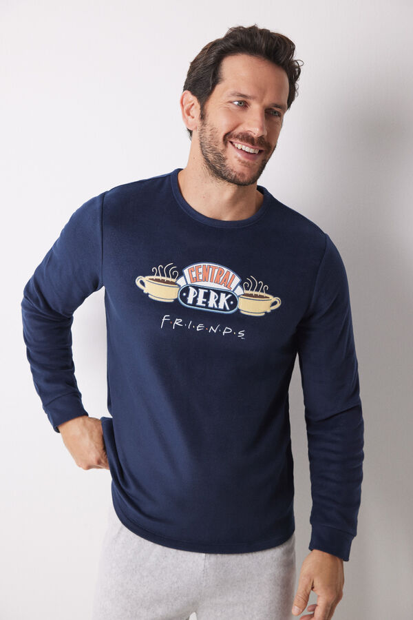 Women'secret Pijama largo hombre polar Friends azul