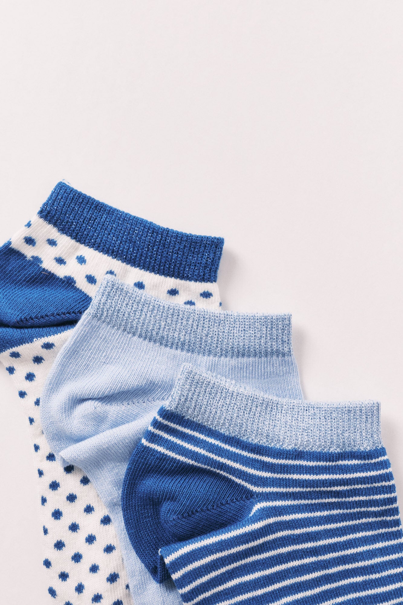 Women'secret Pack 3 meias curtas com estampado azul lurex