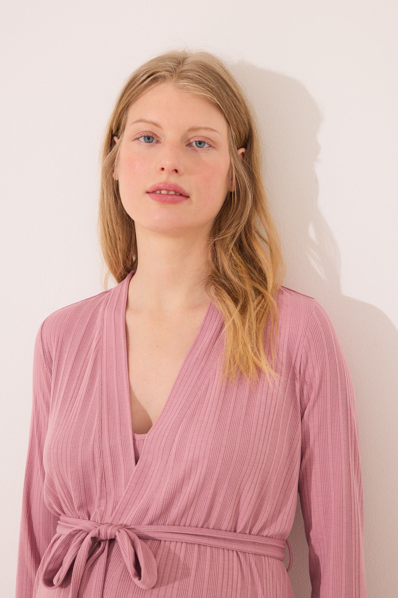 Women'secret Robe midi pointelle "maternity" rosa