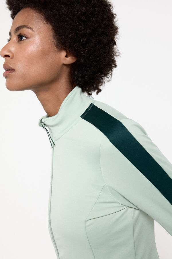 Only Play Chaqueta t&eacute;cnica pu&ntilde;os con abertura turquesa