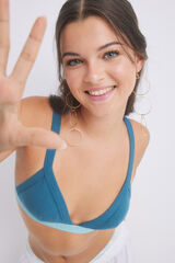 HI&BYE Soutien triangular algod&atilde;o azul azul