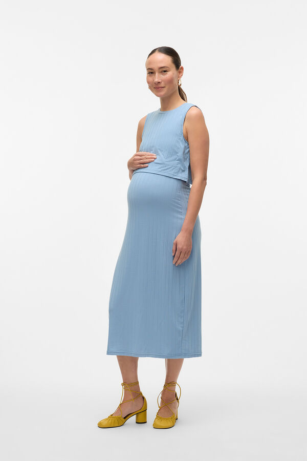 Mamalicious Vestido midi maternity azul