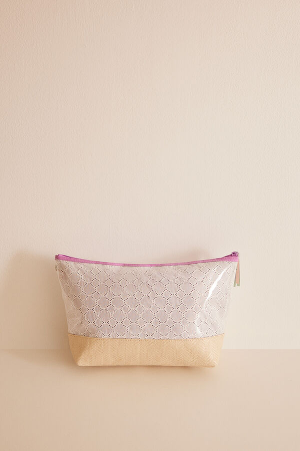 Women'secret Neceser mediano bordado suizo  kaki